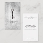 Carte de visite de clé vintage (Devant / Derrière)