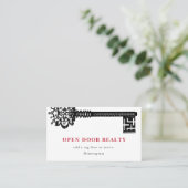 Carte de visite de clé Vintage immobilier minimal (Debout devant)