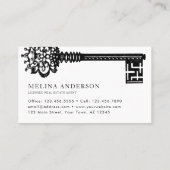 Carte de visite de clé Vintage immobilier minimal (Dos)