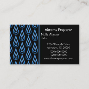 Carte de visite de clignotement de flammes, bleu