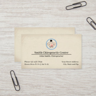 Carte de visite de clinique chiropratique