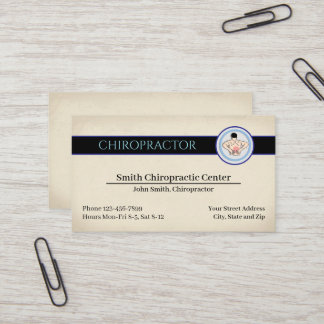 Carte de visite de clinique chiropratique