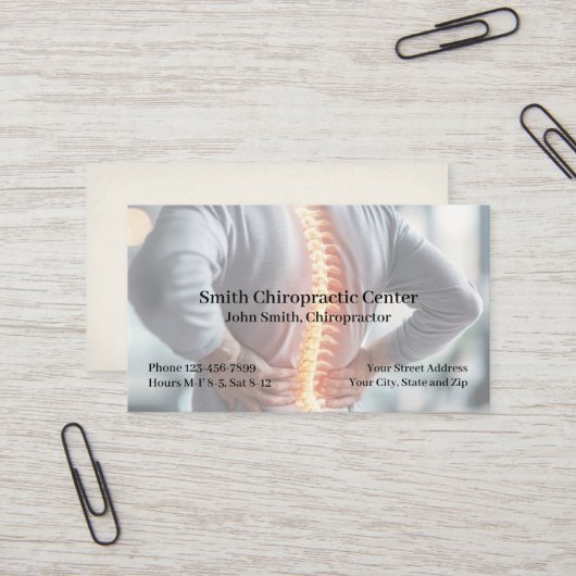Carte de visite de clinique de gestion de la doule (Devant/Arrière en situation)
