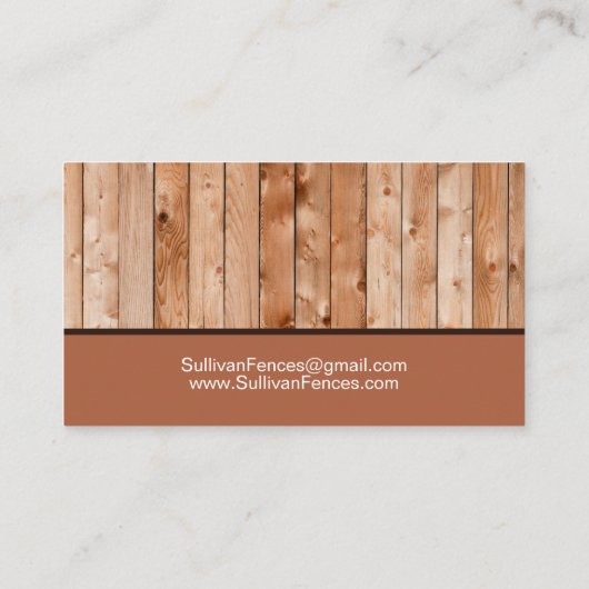Carte de visite de clôture du jardin (Dos)