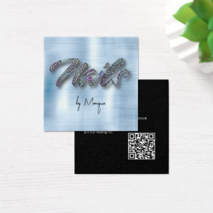 Carte de visite de clous holographiques Faux Diamo