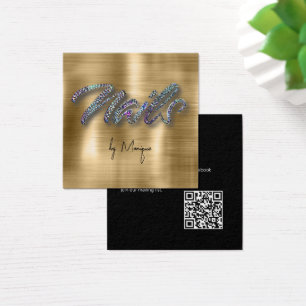 Carte de visite de clous holographiques Faux Diamo