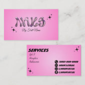 Carte de visite de clous métalliques (Devant / Derrière)