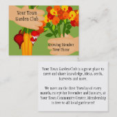 Carte de visite de club de jardin (Devant / Derrière)