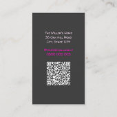 Carte de visite de club de lecture avec code QR (Dos)