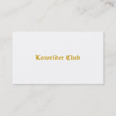 Carte de visite de club de voiture de Lowrider (Dos)