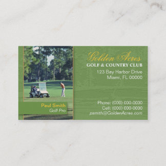 Carte de visite de club national de golf