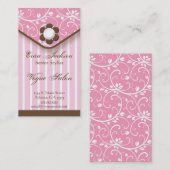 Carte de visite de Clutch de rose et de brun (Devant / Derrière)
