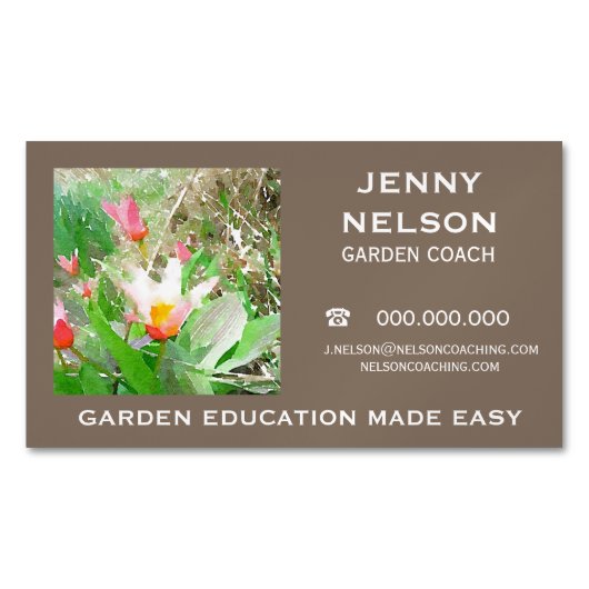 Carte de visite de coaching Earthy Garden (devant)
