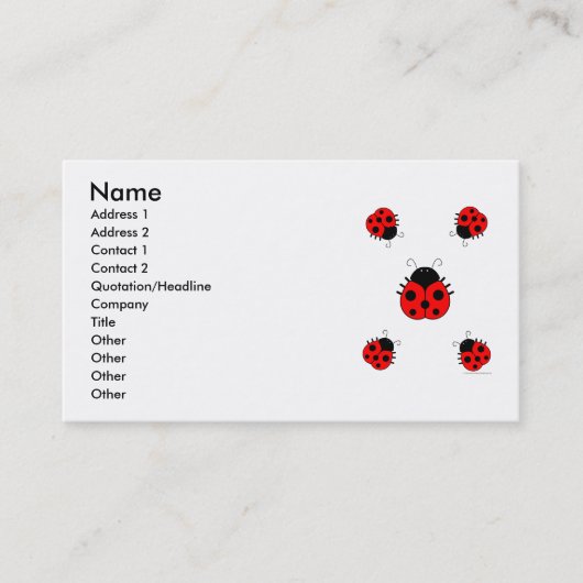 Carte de visite de coccinelles (Devant)