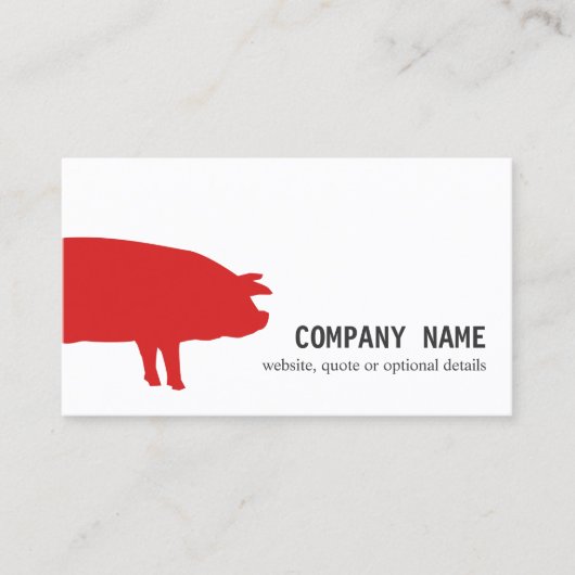 Carte de visite de cochon rouge (Devant)