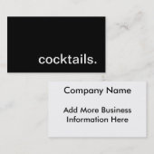 Carte de visite de cocktails (Devant / Derrière)
