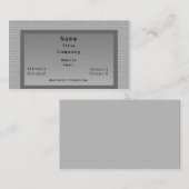 Carte de visite de code binaire, gris (Devant / Derrière)