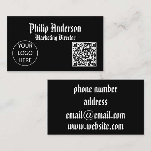 Carte de visite de code Qr (Devant / Derrière)