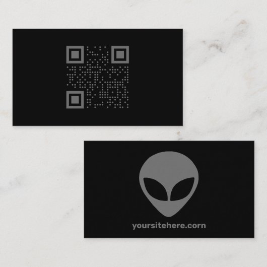 Carte de visite de code QR Alien foncé (Devant / Derrière)