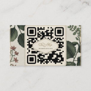 Carte de visite de code QR aquarelle