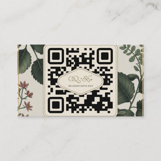 Carte de visite de code QR aquarelle (Devant)
