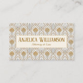 Carte de visite de code QR Art Déco blanc (Devant)