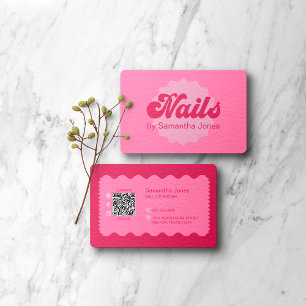 Carte de visite de code QR avec clous roses