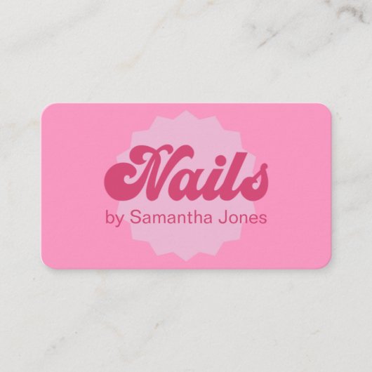 Carte de visite de code QR avec clous roses (Devant)