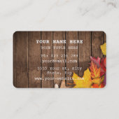 Carte de visite de code QR avec feuilles d'automne (Dos)