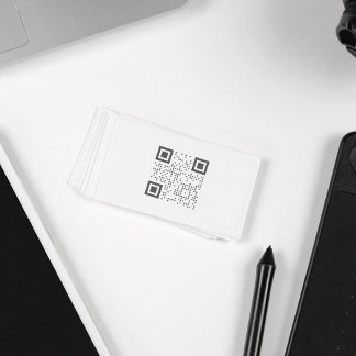 Carte de visite de code QR blanc minimal