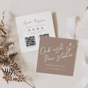 Carte de visite de code QR Boho moderne