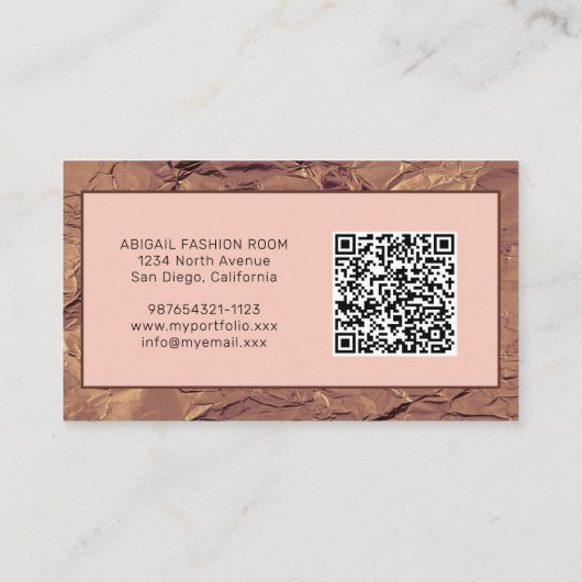 Carte de visite de code QR Brown (Dos)