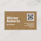 Carte de visite de code QR, carte de visite en boi (Devant)