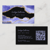 carte de visite de code QR d'agate periwinkle (Devant / Derrière)