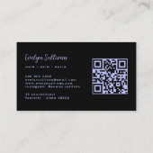 carte de visite de code QR d'agate periwinkle (Dos)