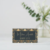 Carte de visite de code QR Dark Art Deco (Debout devant)