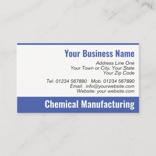 Carte de visite de code QR de fabrication chimique (Devant)