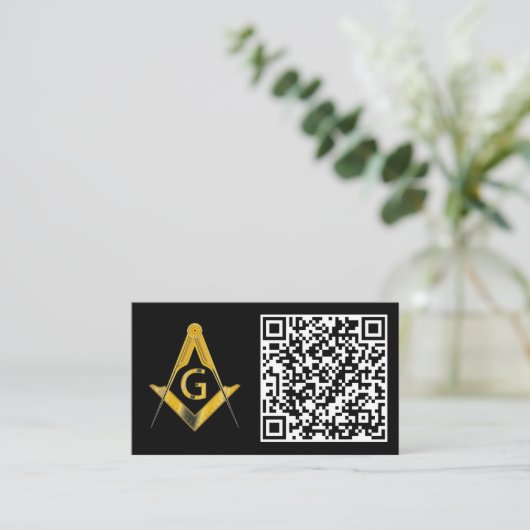 Carte de visite de code QR de Freemason (Debout devant)