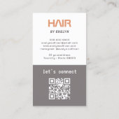 Carte de visite de code QR de la photo en noir bla (Dos)