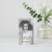 Carte de visite de code QR de la photo noir blanc (Debout devant)