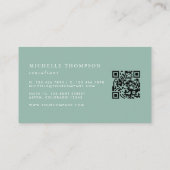 Carte de visite de code QR de l'aquarelle Succulen (Dos)