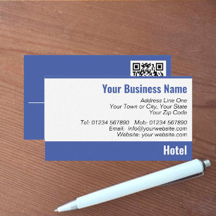Carte de visite de code QR de l'hôtel