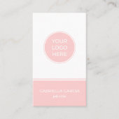 Carte de visite de code QR de logo simple rose pâl (Devant)