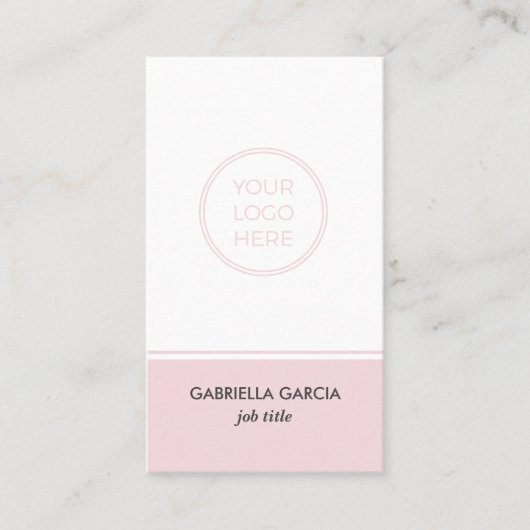 Carte de visite de code QR de logo simple rose pâl (Devant)