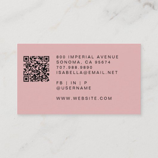 Carte de visite de code QR de maquillage (Dos)