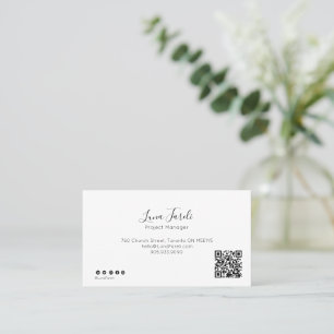 Carte de visite de code QR de script minimal profe