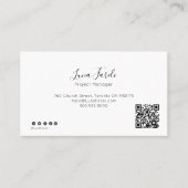 Carte de visite de code QR de script minimal profe (Devant)