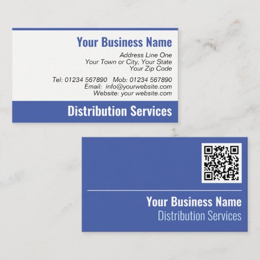 Carte de visite de code QR des services de distrib (Devant / Derrière)