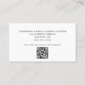 Carte de visite de code QR du centre de jardin (Dos)