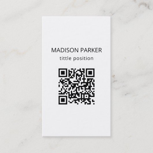 Carte de visite de code QR du logo de l'entreprise (Devant)